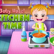Baby Hazel gotowanie w kuchni