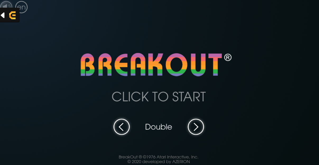 atari breakout ekran tytułowy